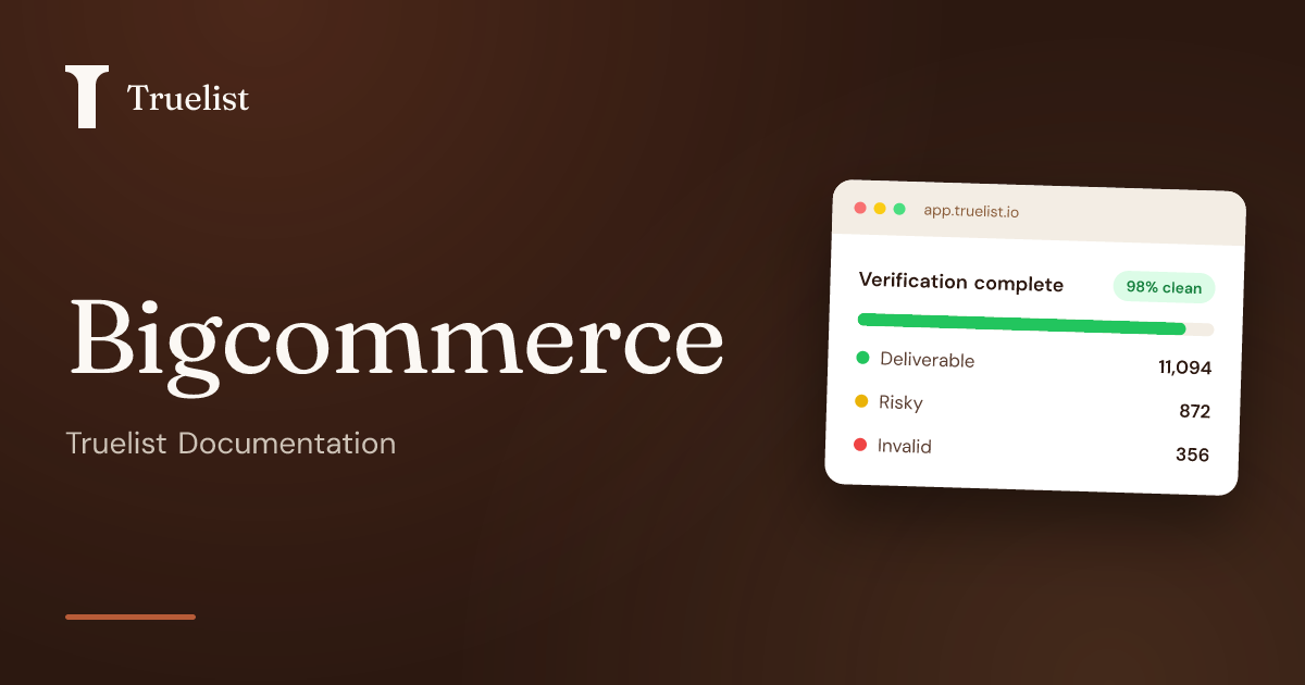 Bigcommerce | Truelist Docs