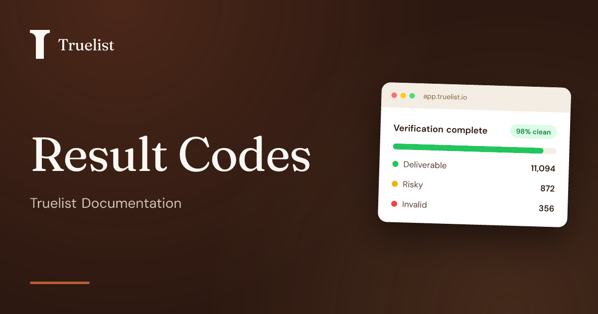 Truelist - Understanding Result Codes