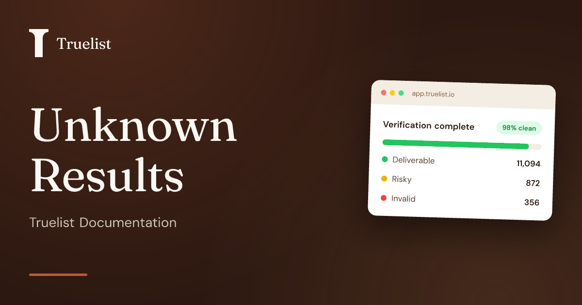 Truelist - Understanding Unknown Results