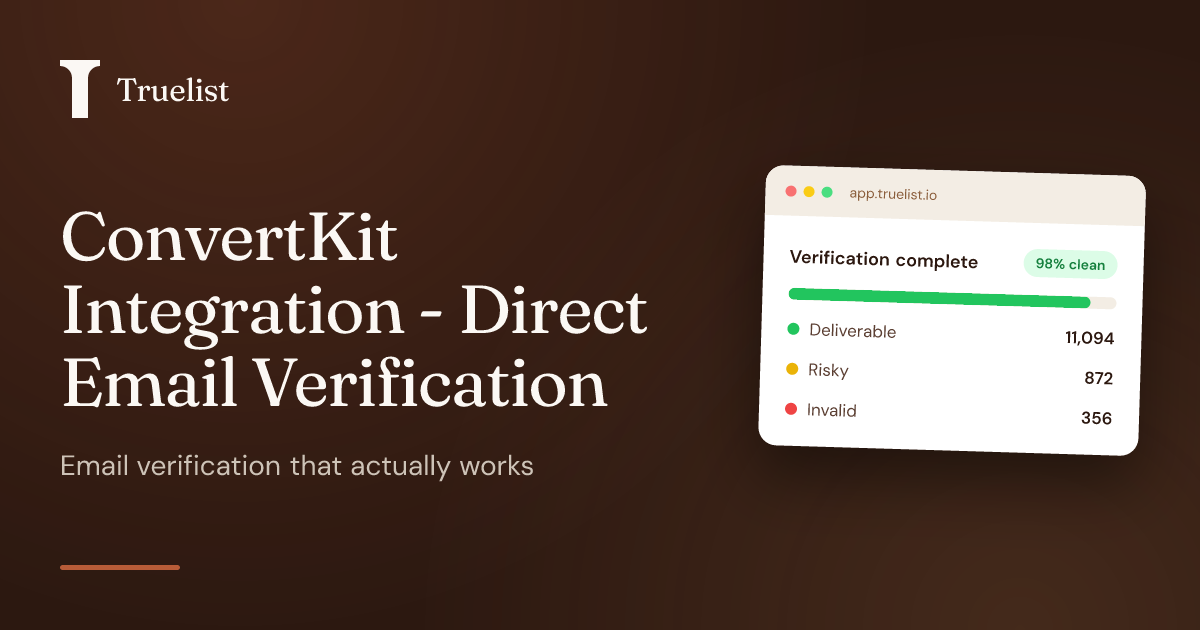 ConvertKit Integration - Direct Email Verification | Truelist