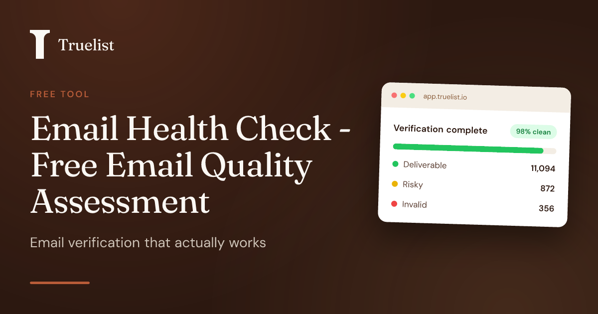 Email Health Check - Free Email Quality Assessment | Truelist