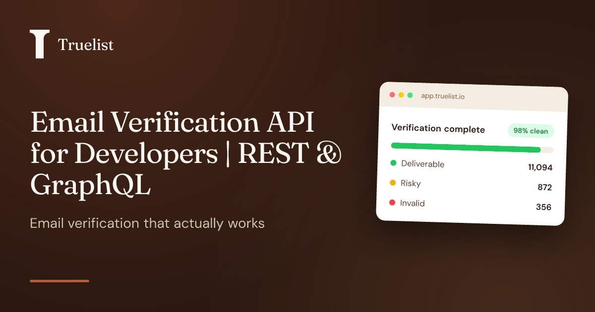 Email Verification API for Developers | REST & GraphQL | Truelist