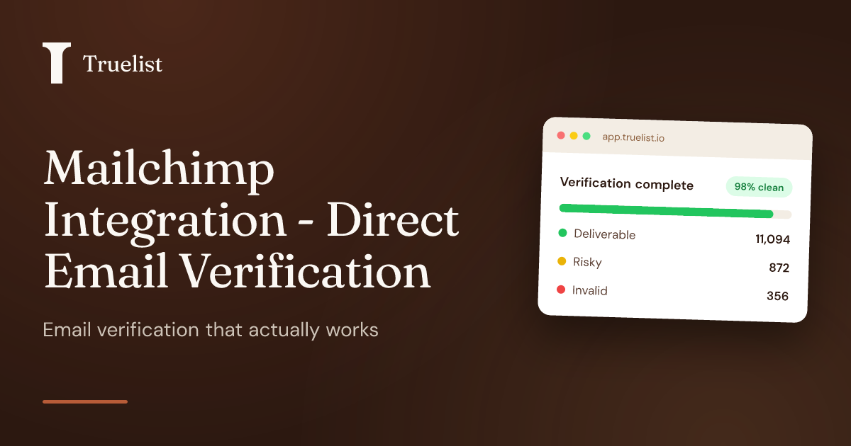 Mailchimp Integration - Direct Email Verification | Truelist