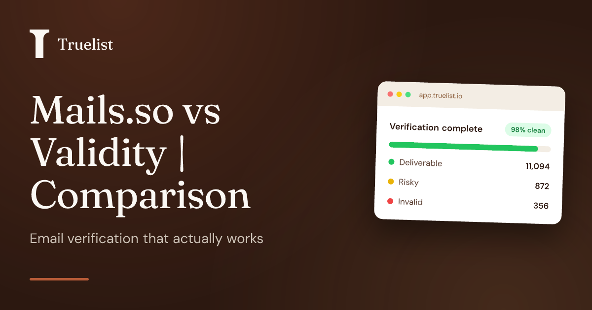 Mails So Vs Validity | Truelist