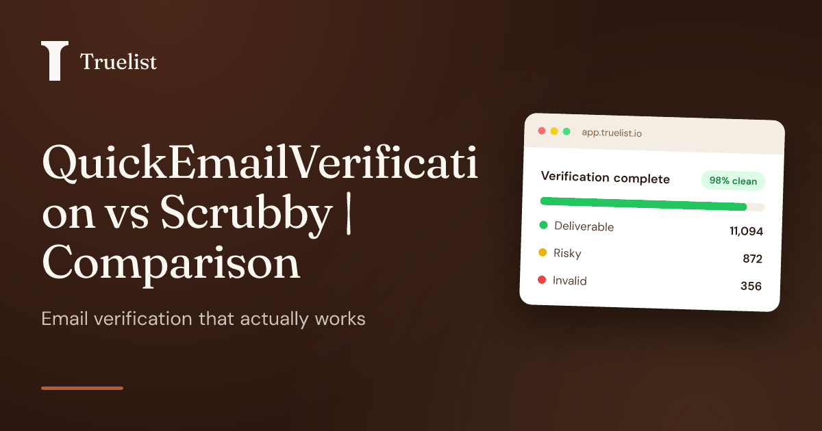 Quickemailverification Vs Scrubby | Truelist