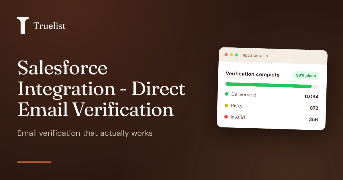Salesforce Integration - Direct Email Verification | Truelist