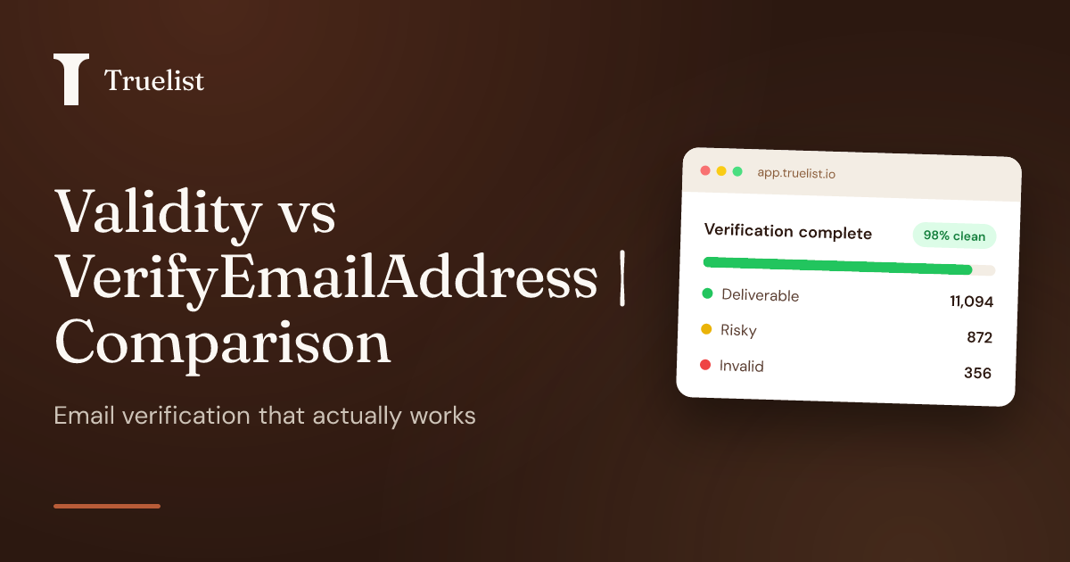 Validity Vs Verifyemailaddress | Truelist