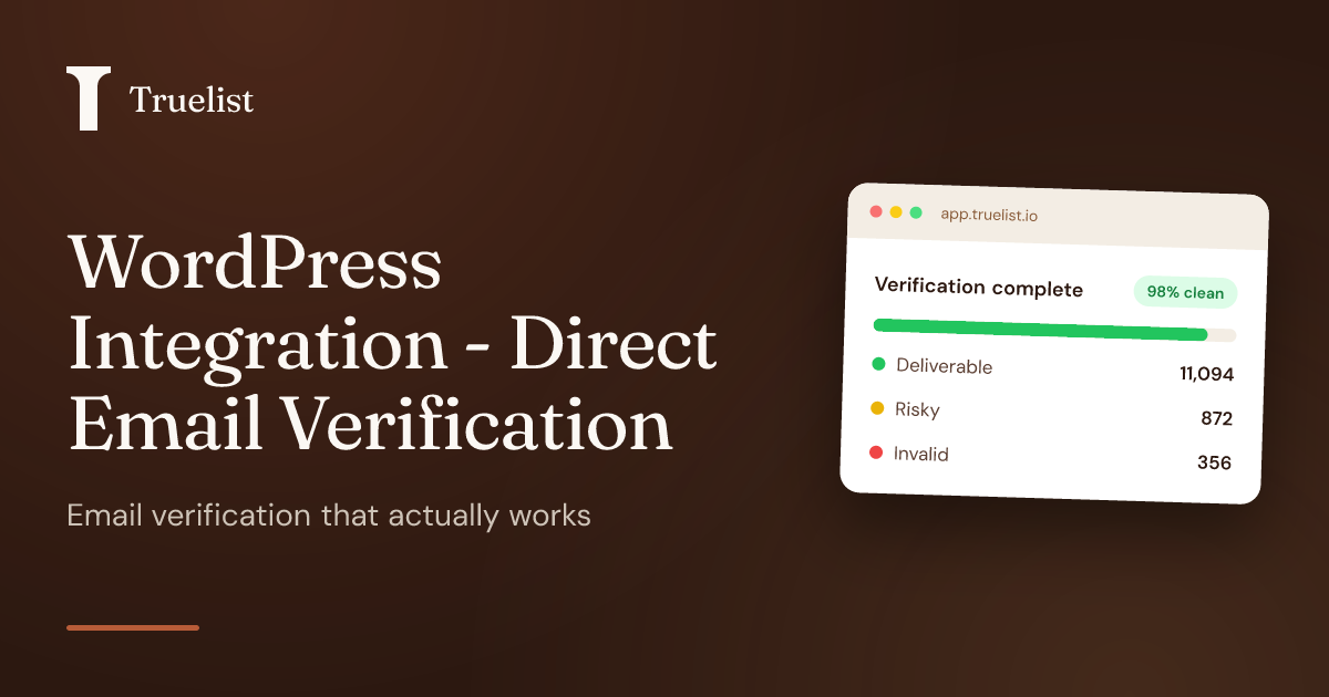 WordPress Integration - Direct Email Verification | Truelist